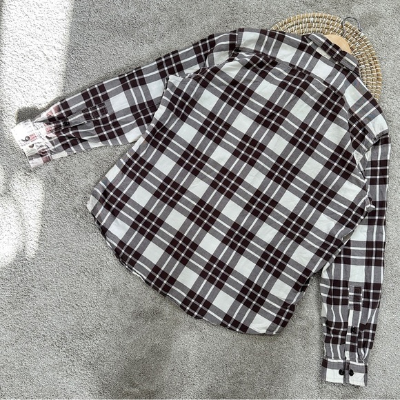 Filson Men’s Rustic Oxford Shirt Button Up Longsleeve Brown Plaid Cotton XL - Picture 8 of 14